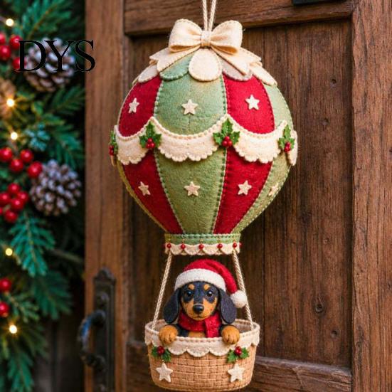 Weiche Stoff Bastelbedarf Weihnachten Heißluftballon DIY-Set, 3D Filz Hängende Dekoration Nähen Nikolaus Projekte für Erwachsene Schneemann Rentier