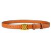 Color Solid Fashionable Gold Buckle Design Women Double Layer Belt Cowhide