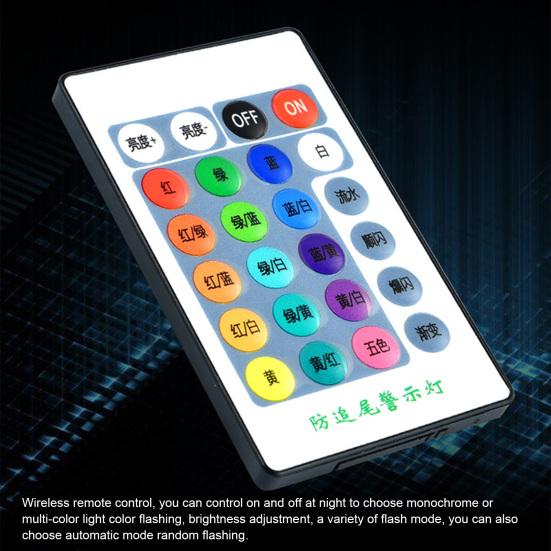 Güneş Enerjili Köpekbalığı Yüzgeçleri Anten Işığı Uzaktan Kumandalı Süper Parlak Yapışkanlı Evrensel SUV Van Otomatik 13 LED Uyarı Tavan Lambası