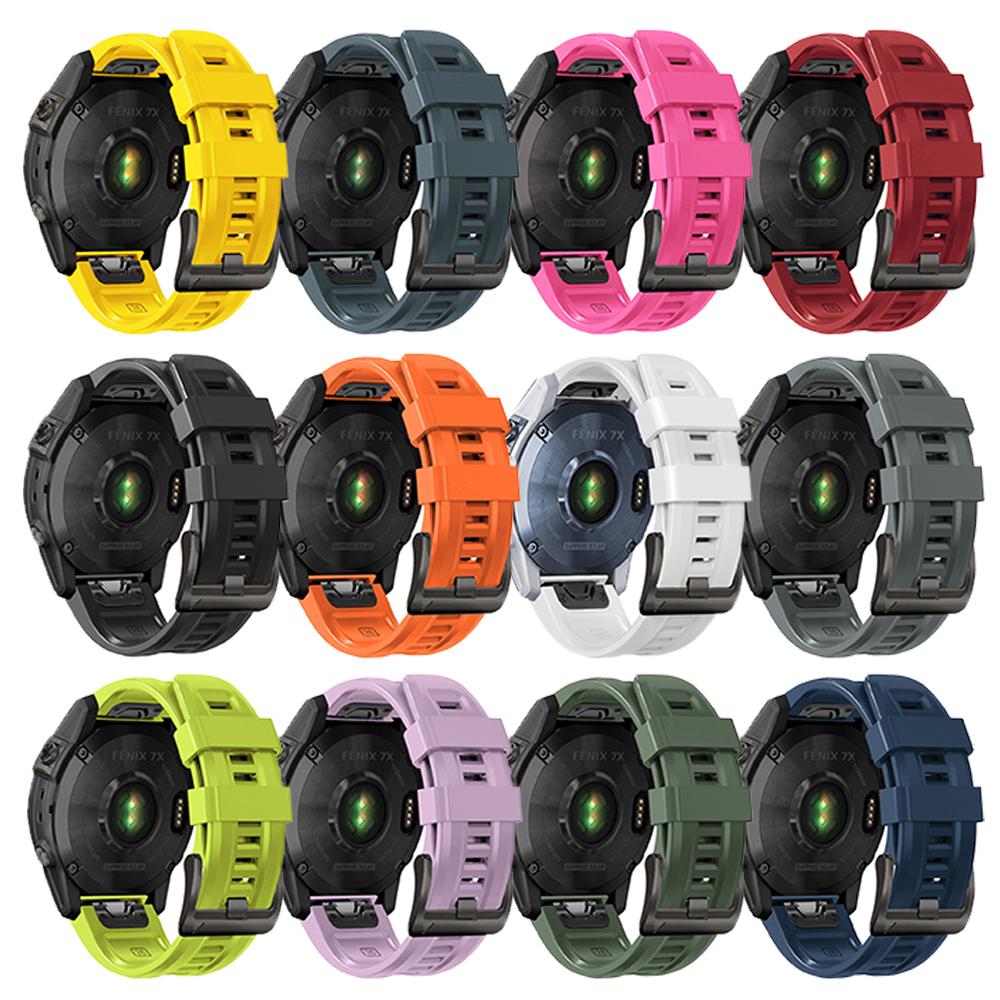 QuickFit 22mm 26mm Strap For Garmin Quatix 8 7 6 5 Sapphire Tactix 8 7 Pro Delta Bravo Silicone Band Fenix 7X 7 6X 6 5X Bracelet