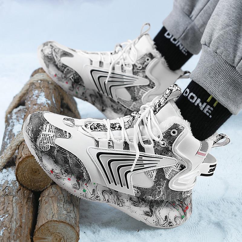 Winter Oversized High Top Velvet Warm Cotton Shoes Snow Boots Trendy Sports and Leisure Shoes Dad Shoes 39-45