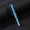 Tie Clip for Men Luxurious Diamond Inlays Alloy Necktie Clasp Tie Bar Pinch Clips Brass Blue Buckle for Wedding Business