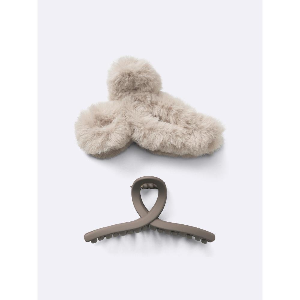 Gu By Uniqlo Fluffy Ribbon Hair Clip 2p