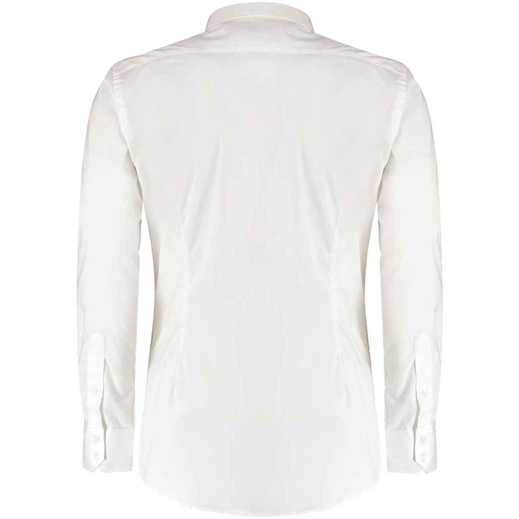 Kustom Kit Mens Oxford Stretch Slim Long-Sleeved Shirt