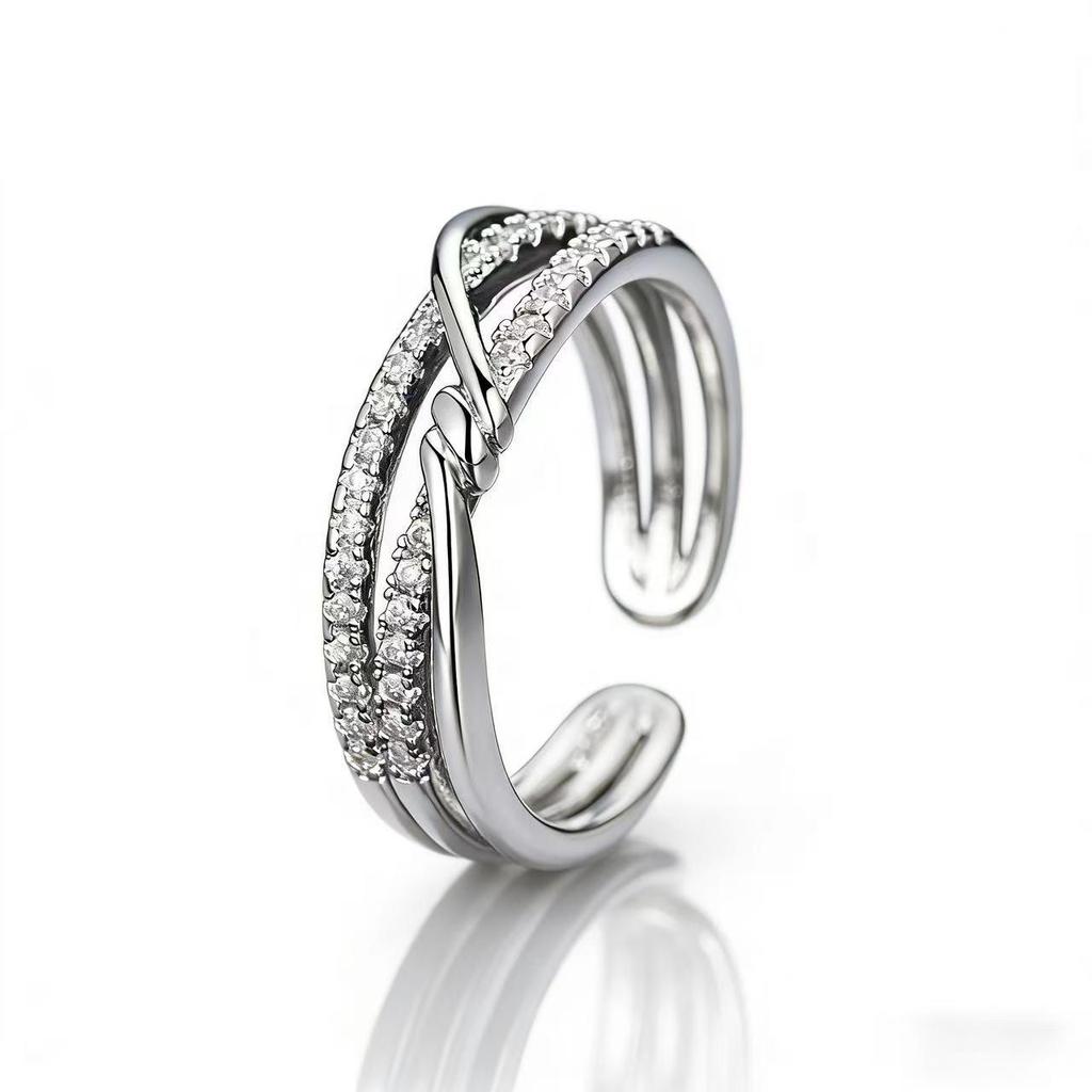 Geometric Curve Knotted Open Ring for Women - Niche Cold Style Fashion Accessory