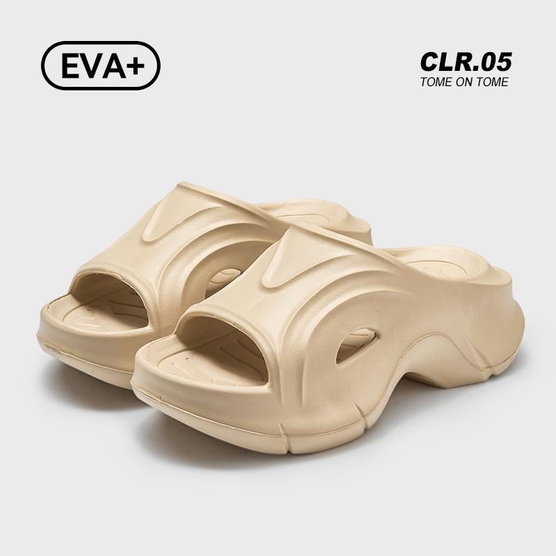 Height-increasing beach shoes women wear cool slippers in summer, high heels and thick soles, non-smelly feet, non-slip sandals