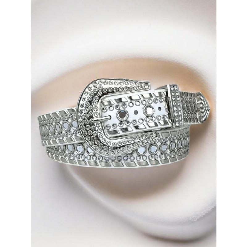 Subculture Harajuku Hot Girl Gothic Punk Dark Diamond-encrusted Sparkling Belt, Unique Diamond-encrusted PU Belt Girl