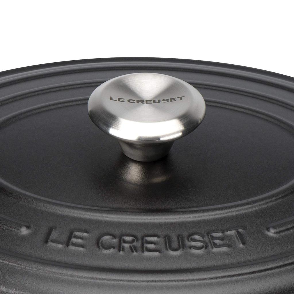 Le Creuset Signature Cocotte Oval 25cm Cast Iron Enamel Matte and Oven Compatible Japanese Pot, Black, Gas, Induction, [Official Product]