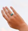 Oval Turquoise Ring: Minimalist Sterling Silver Stackable Ring