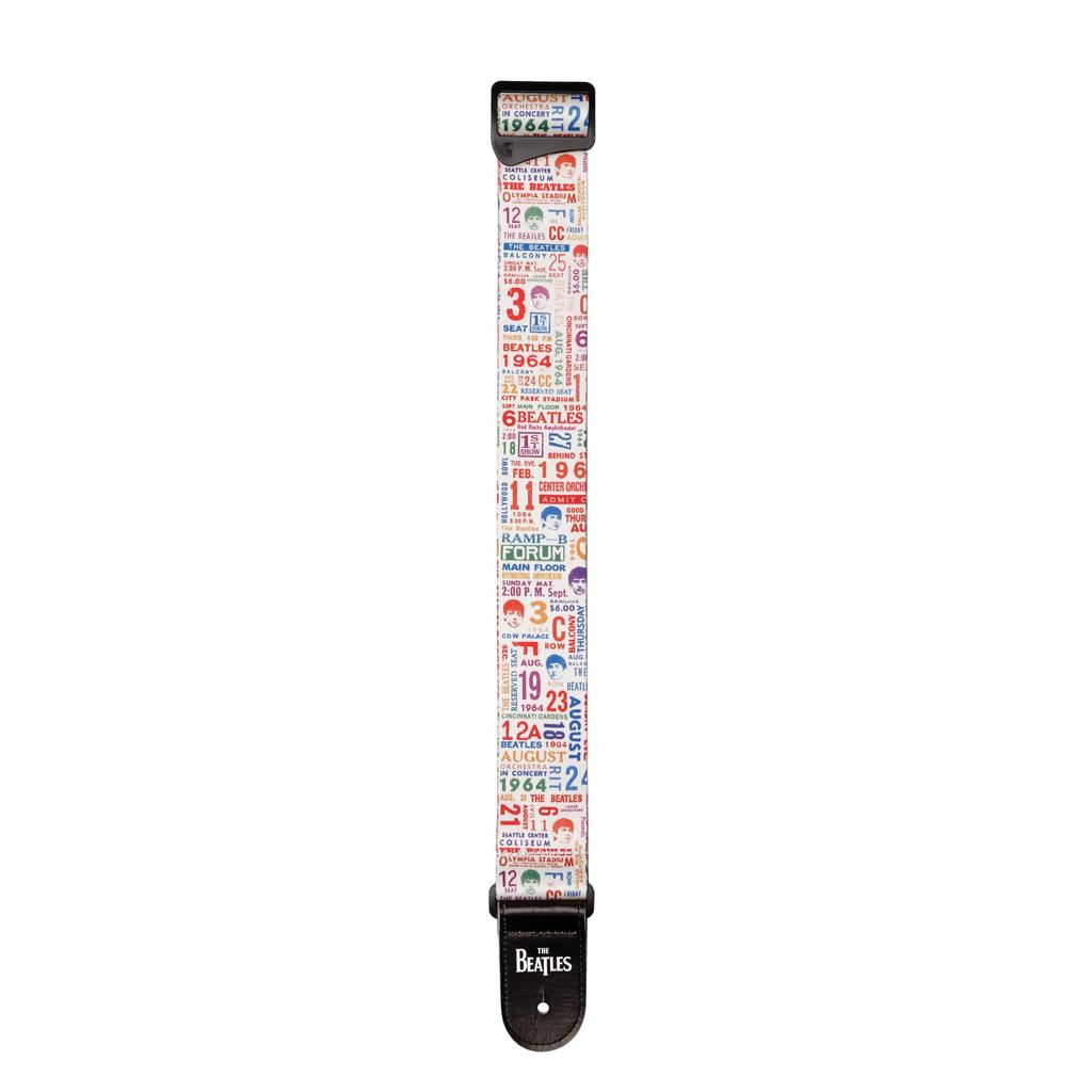 The Beatles US Tour 1964 Collection Ticket Stubs Guitar Strap 50BTL14 D'Addario Multi-Color