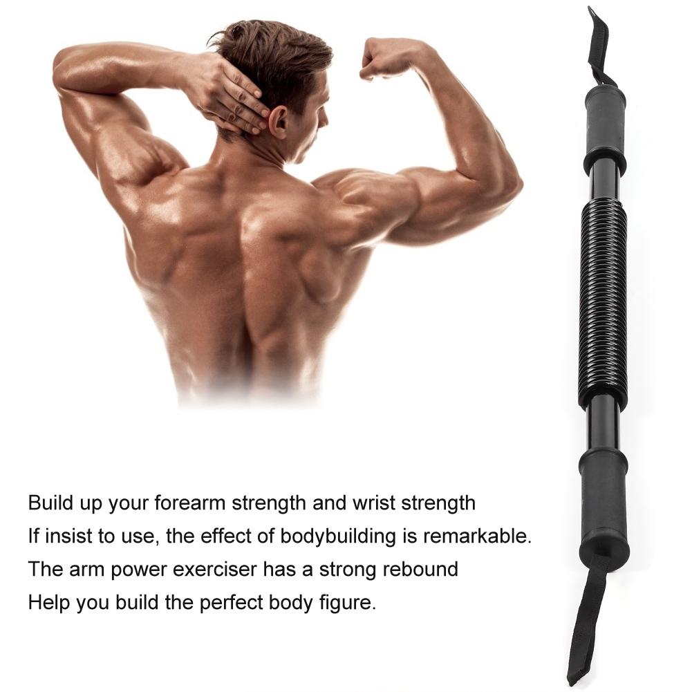 Arm Power Exerciser Spring Forearm Strength Muscle Trainer Chest Expander Gym EquipmentBlack 30KG