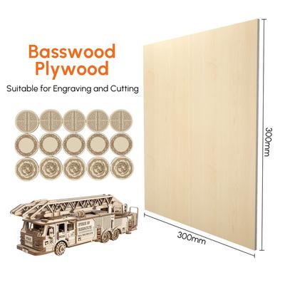 Algolaser 10PCS 30*30cm Plywood Plates 11.8in*11.8in Basswood Sheets Square Unfinished Wood Board for DIY Crafts Laser