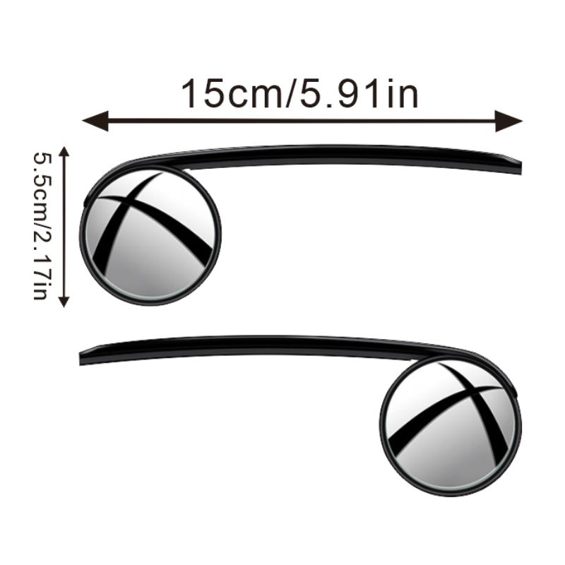 

Universal Car Rearview Rain Eyebrow Blind Spot Mirror Small Round Mirror 360 Degrees Parking Auxiliary Mirror Shield Accessories чёрный