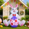 1.8M/6FT Happy Easter Inflatable Toys White Rabbit Embracing Easter Eggs Decor LED Lights Model Outdoor Garden Party Ornaments
