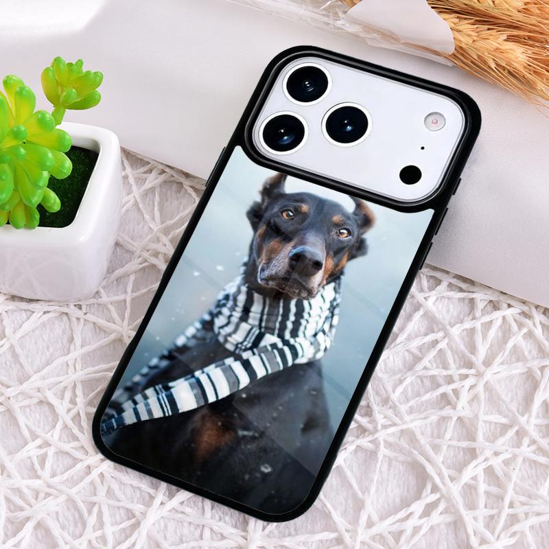 Doberman Dog print Phone Case for iPhone 17 Air 16 15 11 12 14 13 Pro Max Shockproof Cover