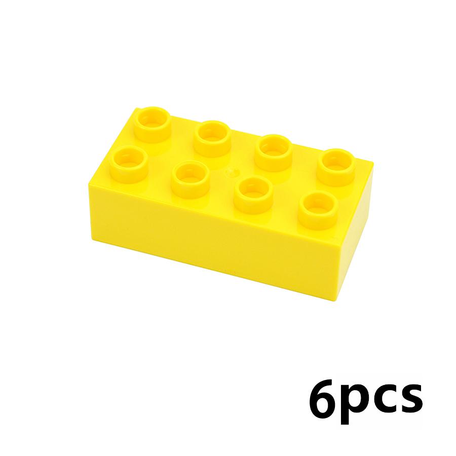6Pcs 2x4 Dots Big Size Brick Thick Building Blocks 2*4 Classic Educational Part Accessories MOC Compatible Large Toy Kid Duploes