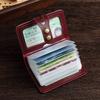 Vintage Buckle Card Bag Men's Leather Credit Card Wallet Woman 30 Page Translucent Driving Licence Business Card Holder Case
