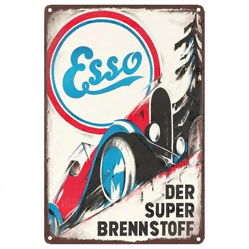 Mike86 ESSO Tiger PIN UP Vintage Metal Tin Signs Man Cave Oil Shop Posters Decoration LTA