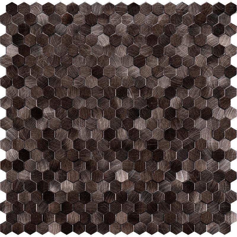 3D Sechseckige Metallmosaik Tapete für Wohnzimmer- und Badezimmerwände