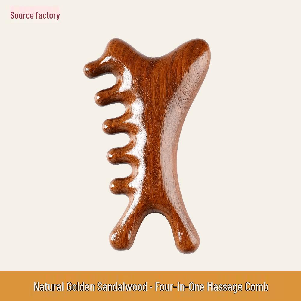 Red Sandalwood Scalp Massage Comb for Gua Sha Therapy and Beauty.