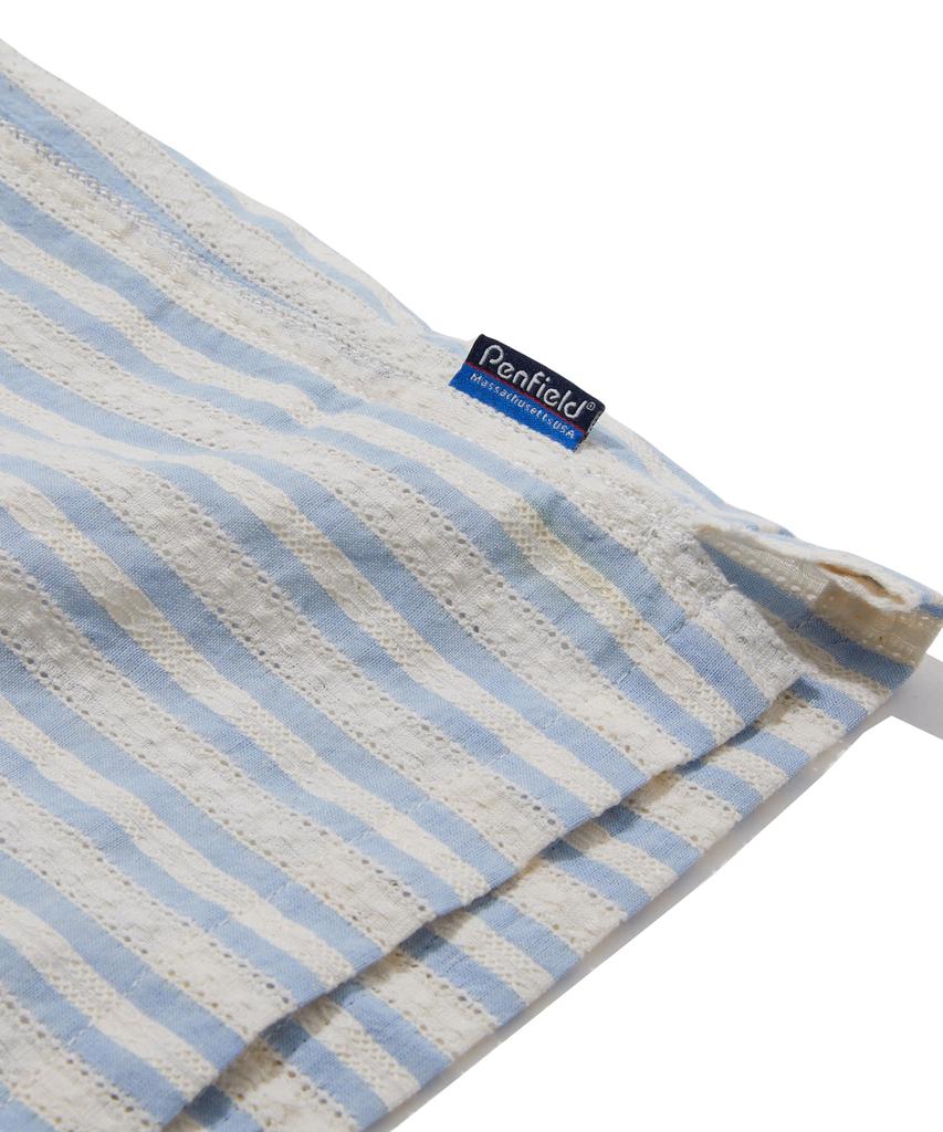 PENFIELD Crochet Stripe Half Shirt Sky Blue_Fs2Wr06U
