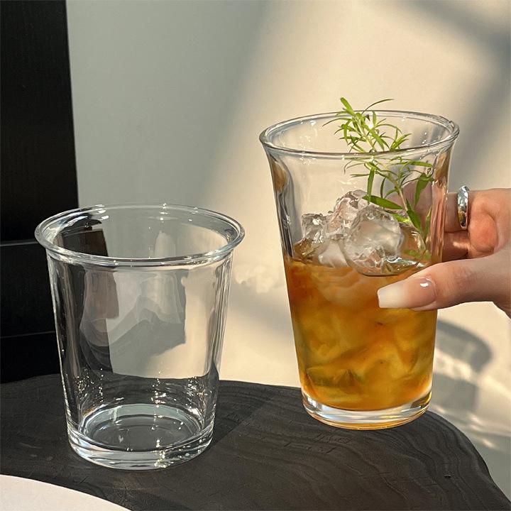 Anti-tip Glass Cup for Iced Americano, Coffee, Water, Milk, Milkshakes, and Milk Tea - Perfect Business Gift Small Anti-lip Cup