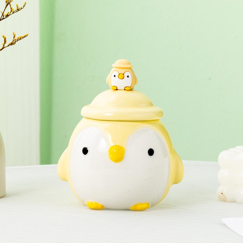 

Термостатическая керамическая кружка Пингвин с большим животом , милая мультяшная кружка для кофе, офисная кружка, милая кружка для воды 420ML