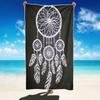 Asciugamano da Spiaggia Raccogli Sogni Bianco e Nero Stampa Tribale Boho Asciugatura Rapida Resistente alla Sabbia Assorbente per Spiaggia Piscina Viaggio Vacanza