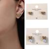 Autumn Winter Earrings Coffee Colored Flocking Bear Earrings Sweet Cartoon Style Ear Studs Suitable for Trendy Women
