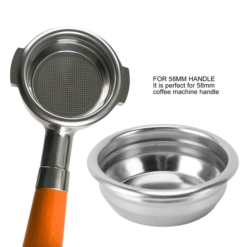 2pcs set Stainless Steel Espresso Filter Basket 58mm Replacement Filter Basket Coffee Making