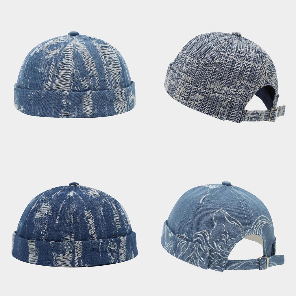 Port Style Denim Cap With Adjustable Fit For Casual Streetwear In All Seasons