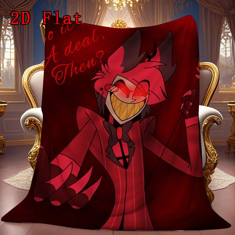 Hazbin Hotel 2D Flat Pattern Flannel Blanket High quality All Seasons Warmth and Comfort Perfect for Christmas Gifts.NMT0928284