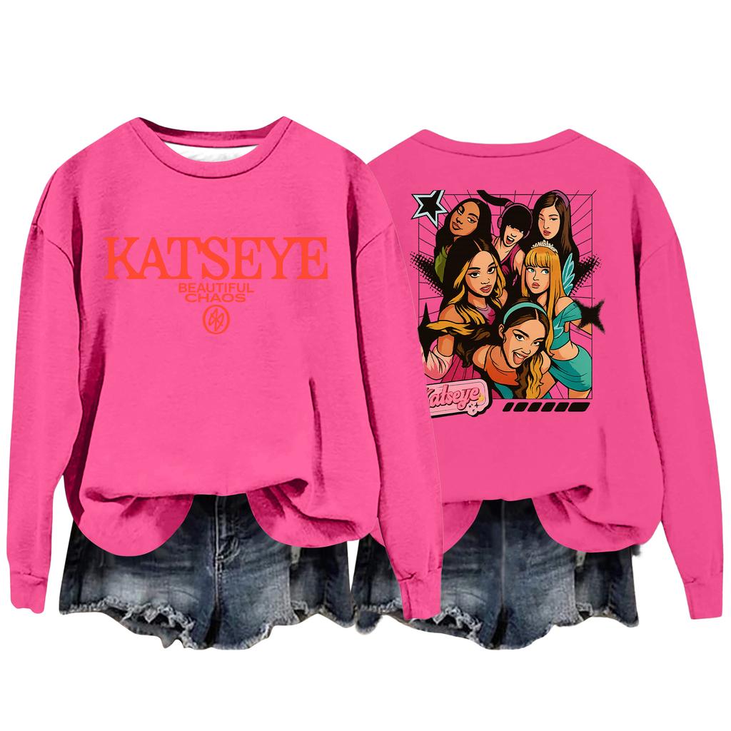 Damenmode Lässiges Langarm Locker Bedrucktes Sweatshirt