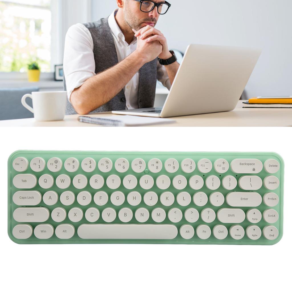 Wireless Keyboard Mouse Combo Portable Retro Silent 2.4G Wireless 68 Keys Keyboard Mouse Set