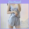 Summer Womens Sleepwear Twopiece Casual Silky Short Set For Home Relaxation