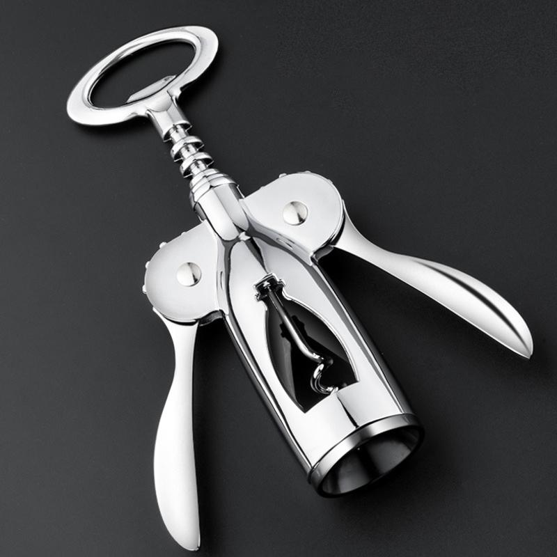 Handrörelse Flasköppnare Klassisk Och Praktisk Rostfri Vinkorköppnare Bärbar Vinkorkborttagare Köksredskap