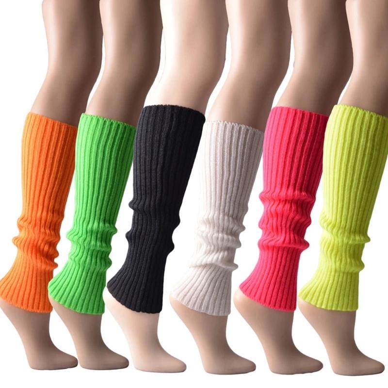 Autumn Winter Halloween Accessories Leg Warmer Women White Knitting Leg Warmers Ribbed Footless Socks Stockings