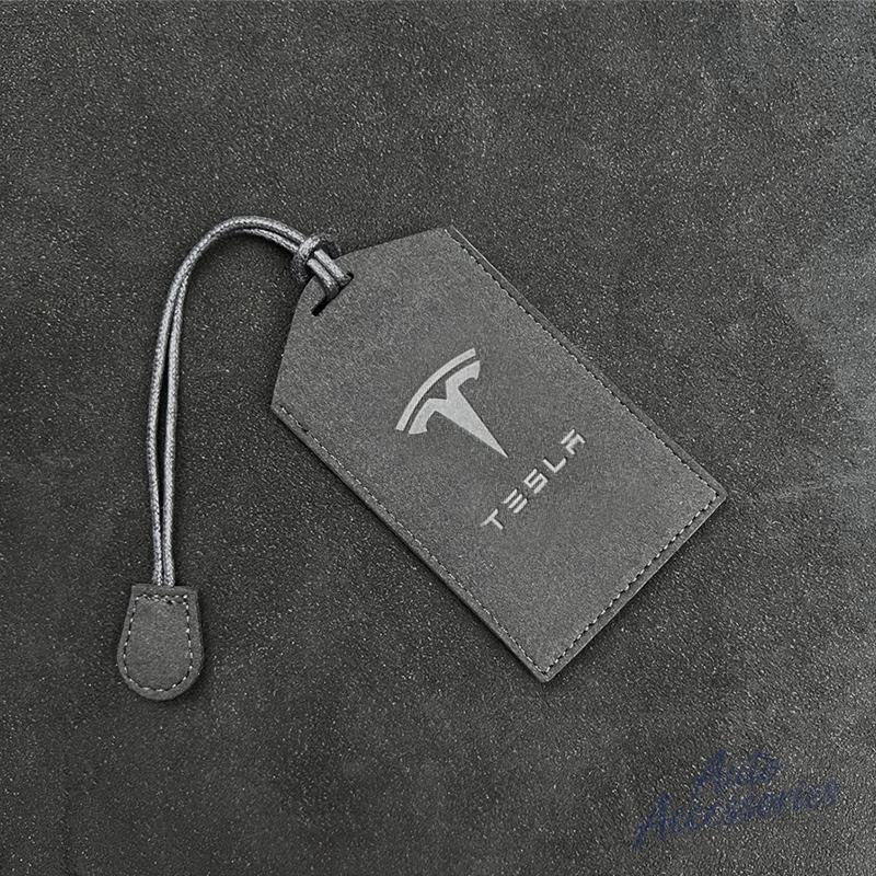 

Leather Car Smart NFC Card Key Case Cover Protect Shell Keyring For Tesla Model 3 Model S Model X Model Y Key Chain Accessories