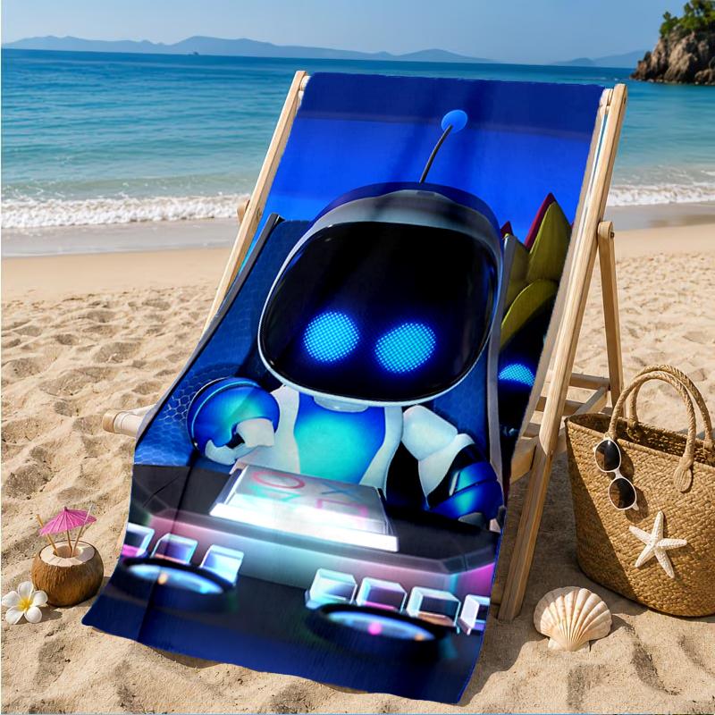 Weltraum Abenteuer Roboter Strandtuch, Super Weiche Mikrofaser, Perfektes Geschenk für Sie/Ihn, Geburtstag, für Pool, Strand, Reisen, Dekor Strandparty