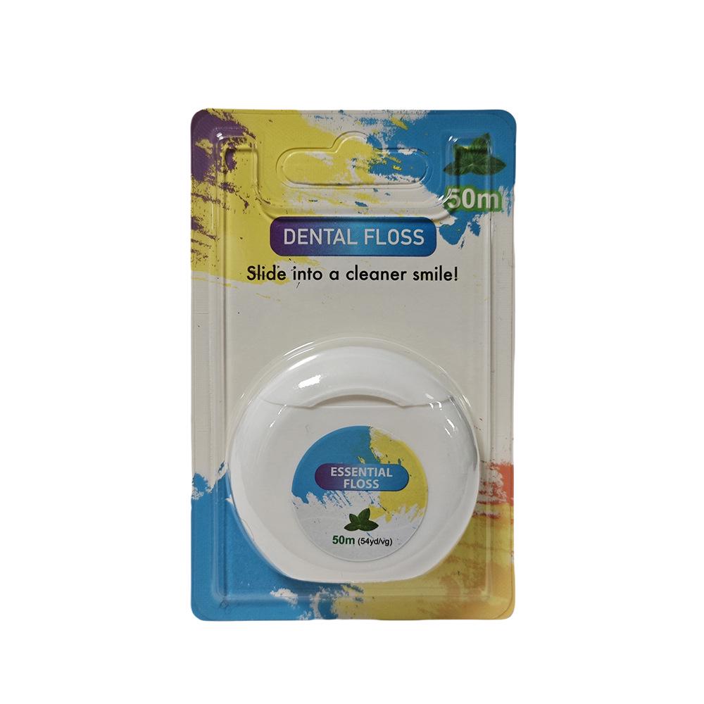 Extra Soft Mint Micro-Waxed Nylon Dental Floss, 50M - Disposable Interdental Cleaner
