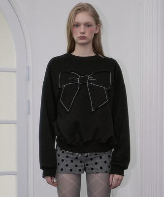 ROSEFRANTZ Patch Ribbon Sweatshirt [Black]