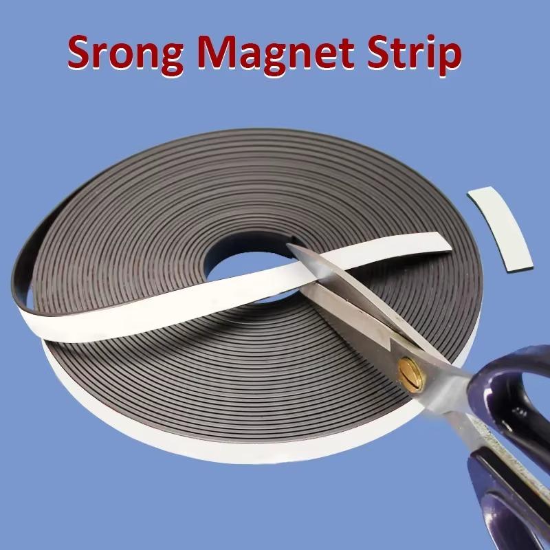 1-10M DIY Strong Flexible Magnet Strip Self Adhesive Magnetic Tape Rubber Magnet Tape Soft strip tape strong back glue 39.37inch