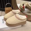 2024 autumn and winter new velvet warm snow boots thick-soled foreign trade women's cotton shoes one foot bread boots