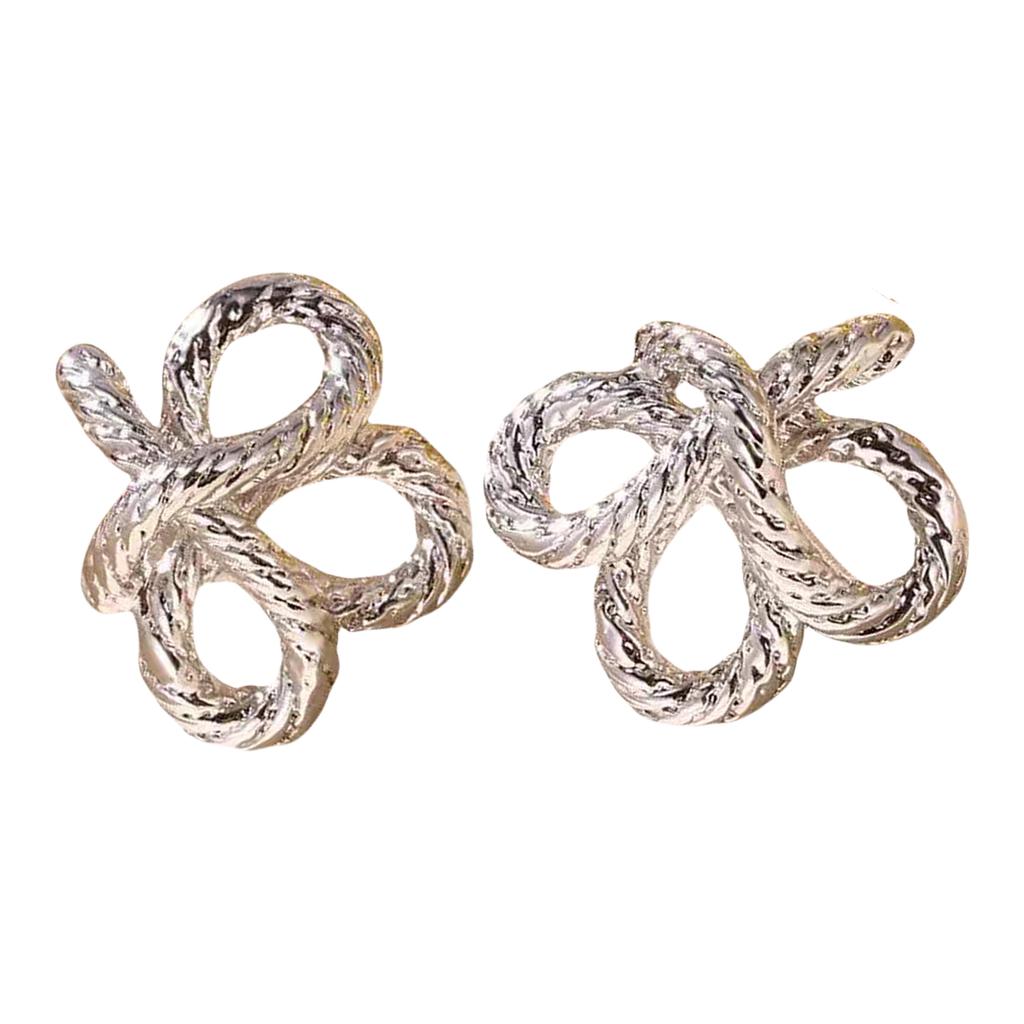Elegant Knot Weave Gold/Silver Plated Alloy Studs Earrings for Women Fashion Ear Accessories Personality Party Jewelry