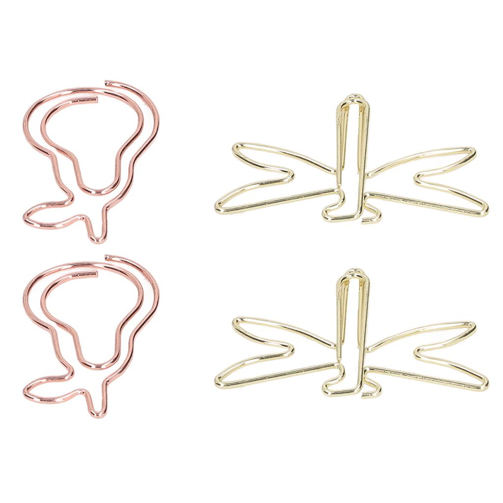 100PCS Paper Clips Cute Shape Metal Gold Colorfast Portable Lightweight Slip Resistant Bright for Office School