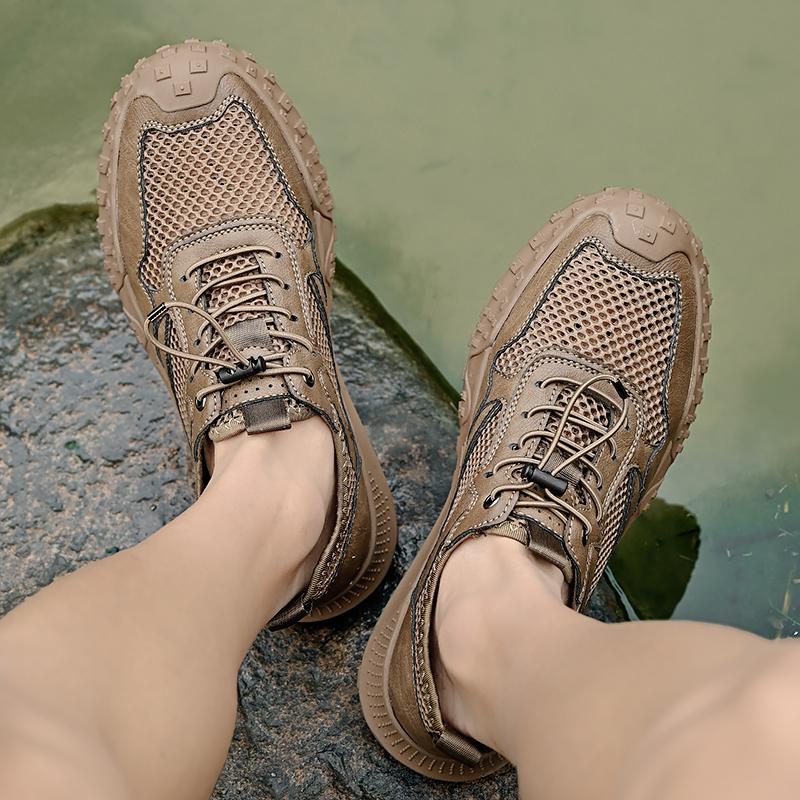 Summer Men's Oversized Breathable Lightweight Mesh Shoes Outdoor Sports and Leisure Shoes Hiking Shoes 38-46
