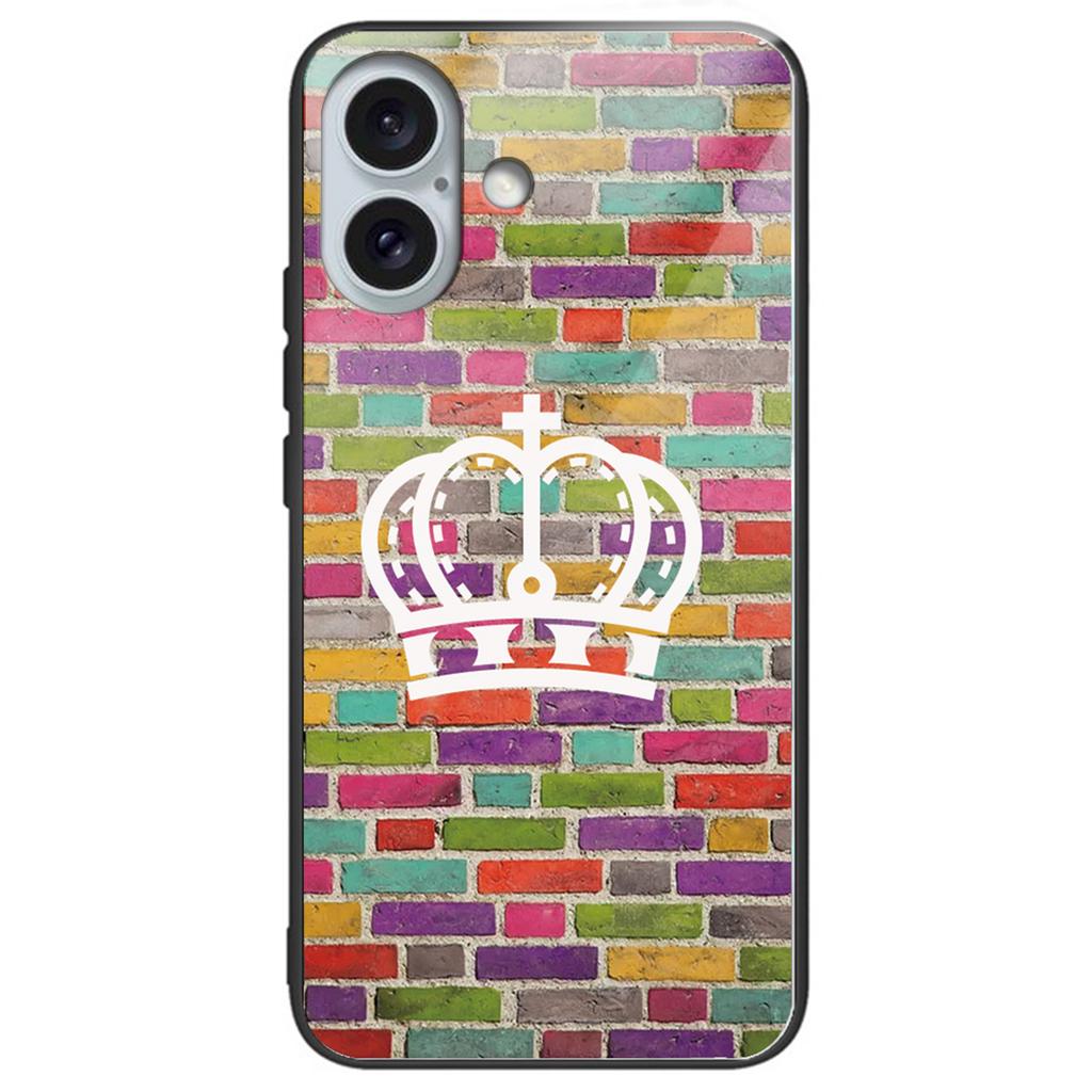 Etui na iPhone 16 Plus z nadrukiem wzoru, wstrząsoodporne, TPU, pokrowiec na telefon, tył ze szkła hartowanego