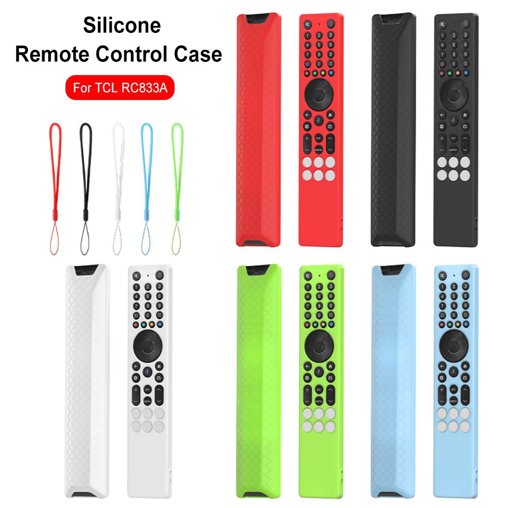 For TCL RC833A Silicone Remote Control Case with Lanyard Drop-Proof RC Cover Anti-Slip Television RC Shell Smart TV Accessories