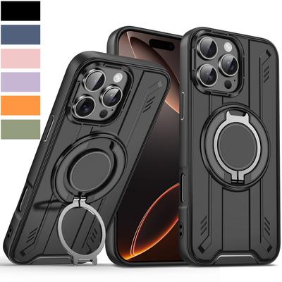 Luxury 360° Metal Ring Stand Phone Case for for iPhone 16 15 14 13 12 Pro Max 11 Armor Shockproof Phone Case Cover