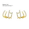 1 Pair Shining Rhinestones Ear Studs Fine Craftsmanship Creative U-shaped Four-Rows Women Earrings Jewelry